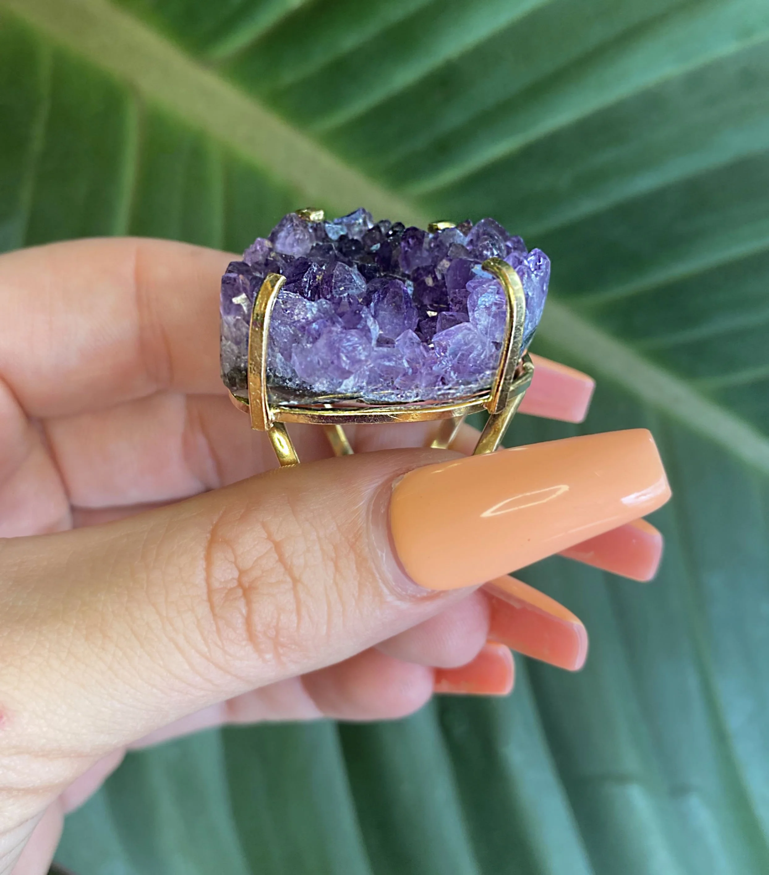 Shop our Large Amethyst Rings in gold and silver. Our vibrant amethyst stones are ethically sourced crystals from Uruguay.