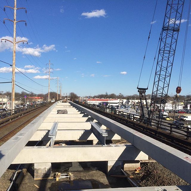 Precast beam installation for Phase One at Wantagh Train Station complete.