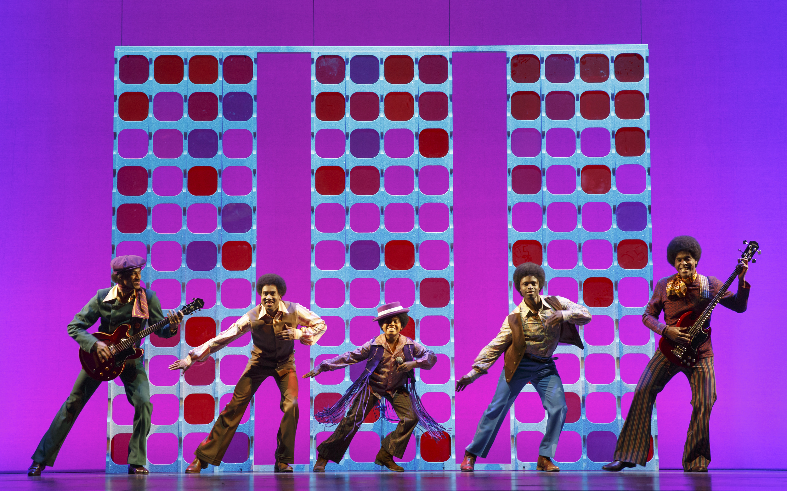 Reed L Shannon as Michael Jackson (center) with the Jackson 5. MOTOWN THE MUSICAL First National Tour. (c) Joan Marcus, 2014.jpg