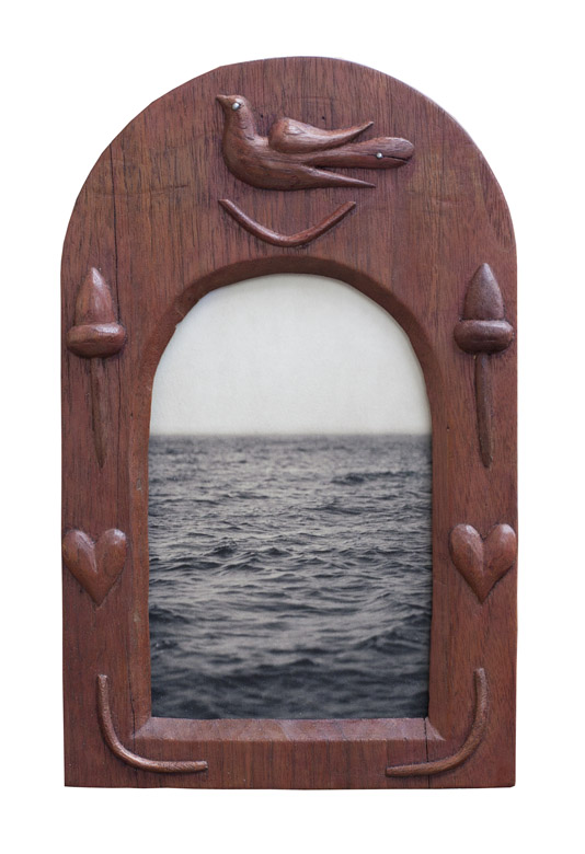 Limerence Pigment print, antique folk art frame