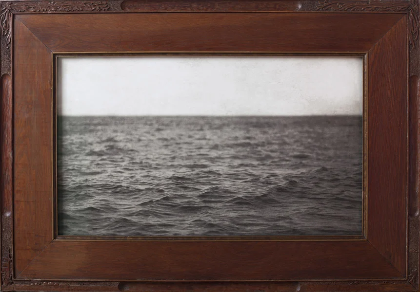 The Sound Pigment print, antique oak frame