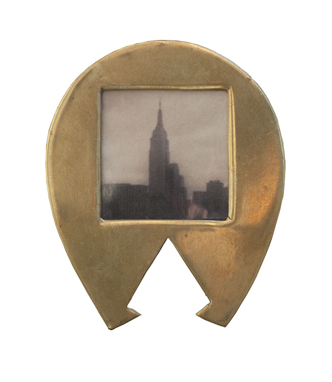 Empire Pigment print, miniature antique brass frame