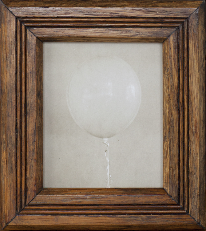 Balloon Pigment print, antique oak frame