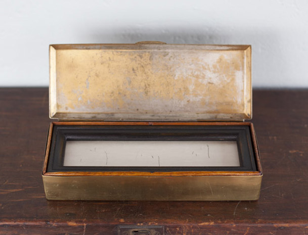 Snowscene ( The Poet ) pigment print, artist made frame & vintage brass box