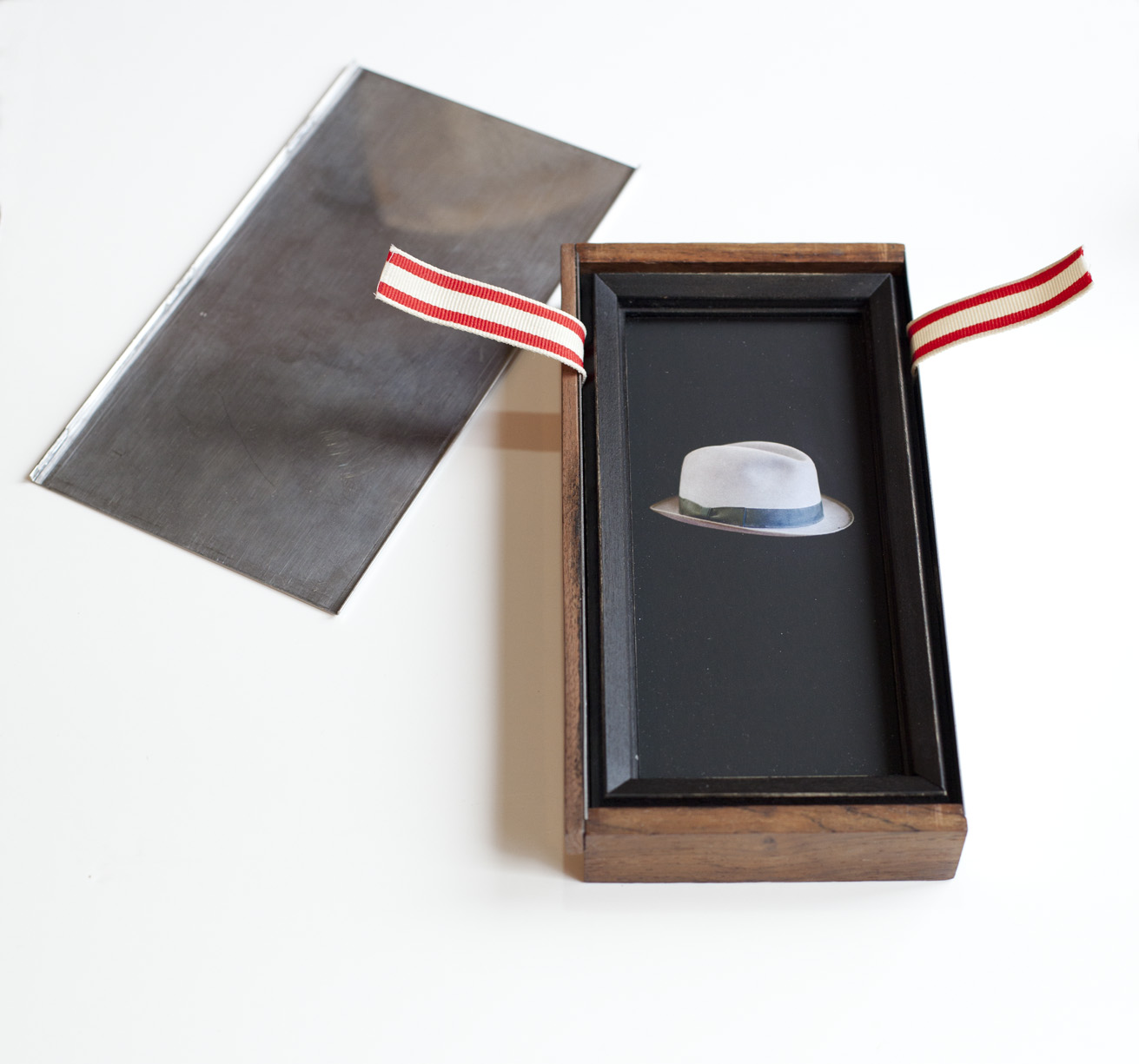 Saboteur PIgment print, artist made frame & vintage box