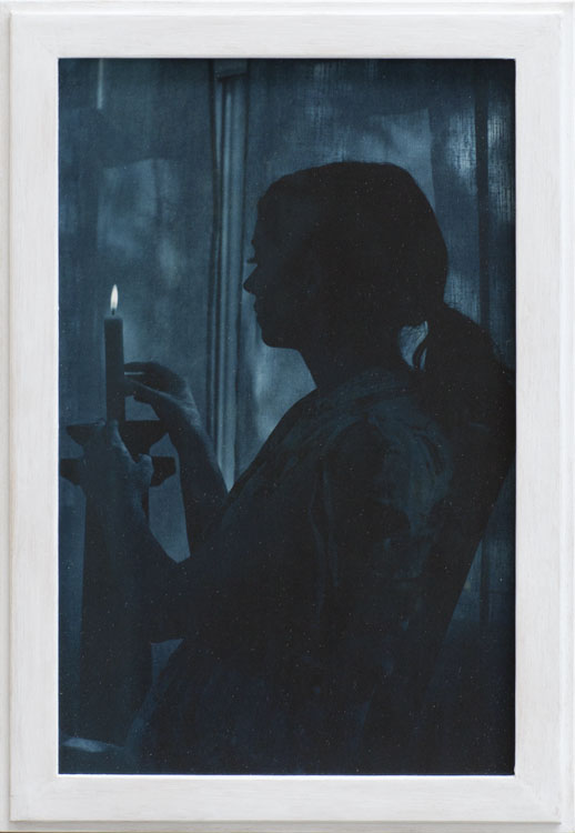 Alina in the Moonlight pigment print, artist made frame