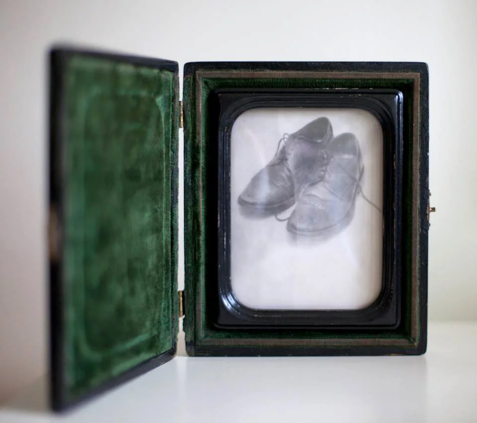 My Wingtips Silver gelatin print, antique carrying case