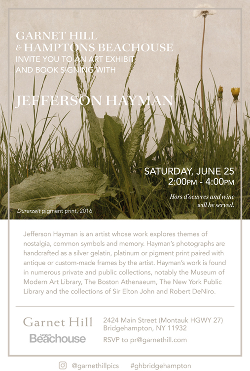 Booksigning at Garnet Hill, Bridgehampton Saturday, June 25 2016