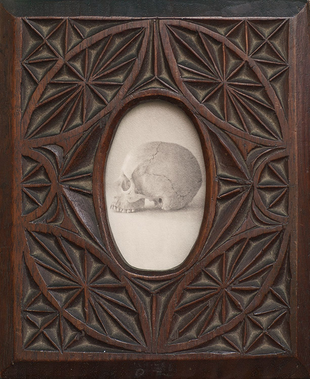 Still Life ( Skull ) Pigment print, antique craved frame