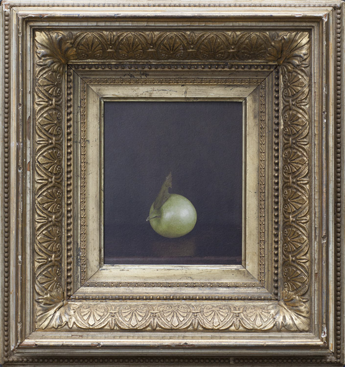 Apple pigment print, antique frame