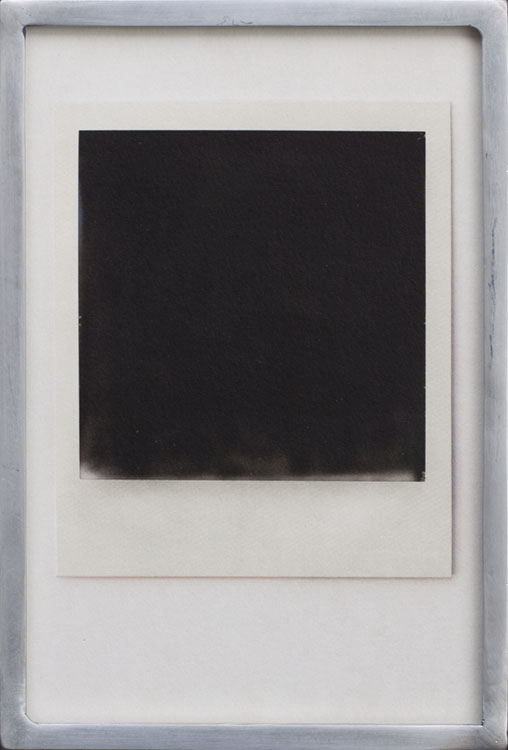 Black Polaroid Pigment print, welded aluminum frame