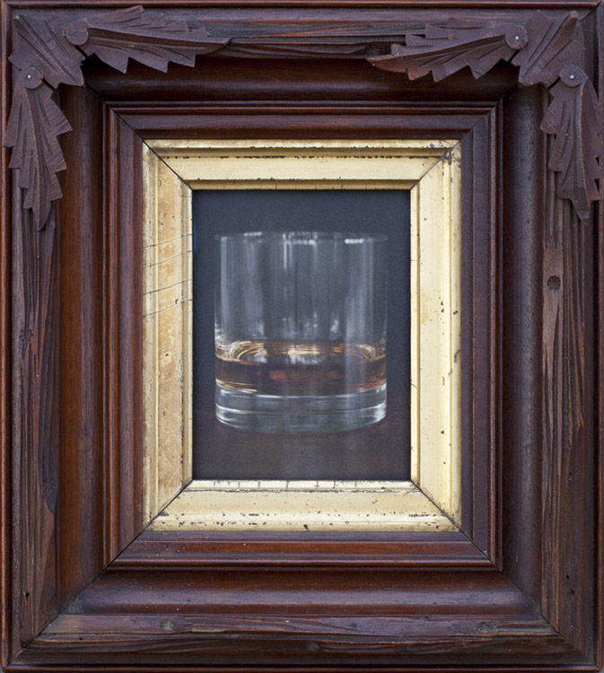 Whiskey Pigment print, antique frame