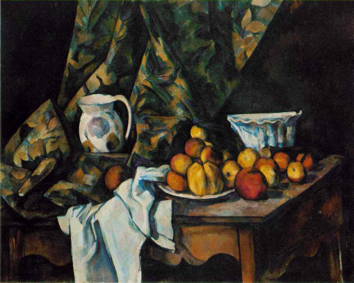 Paul Cezanne - Elmalı ve Şeftalili Natürmort (1905) 
