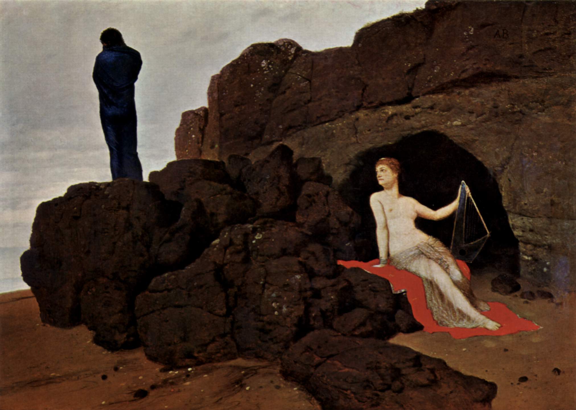Arnold Bocklin - Odysseus ve Kalypso (1880) Bugün Basel- Kunstmuseum'dadır. 