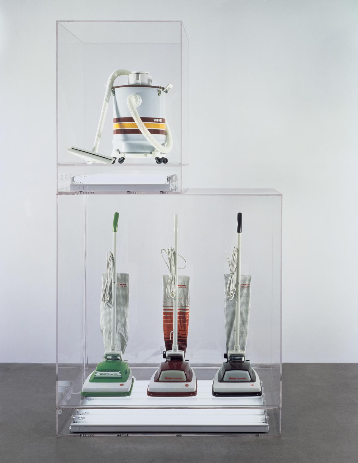 Jeff Koons - Hoover 1981 -1986 Hoover marka elektrik süpürgeleri . Hoover her yeni model eklediğinde, Koons'da eserine ekliyor. Nerede Act Up'ın politik işleri, nerede Koons'un derinliksiz işleri...