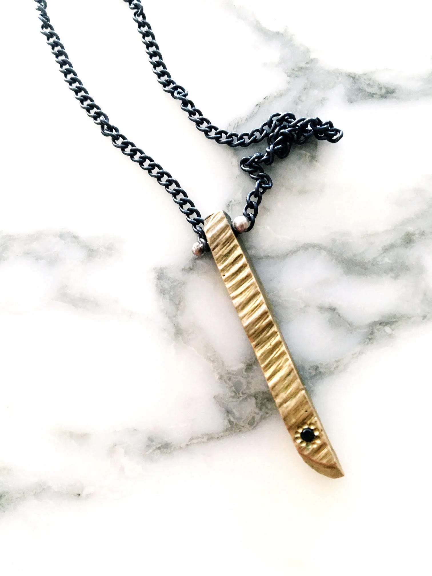 Stonehenge Stick Necklace w/ Diamond