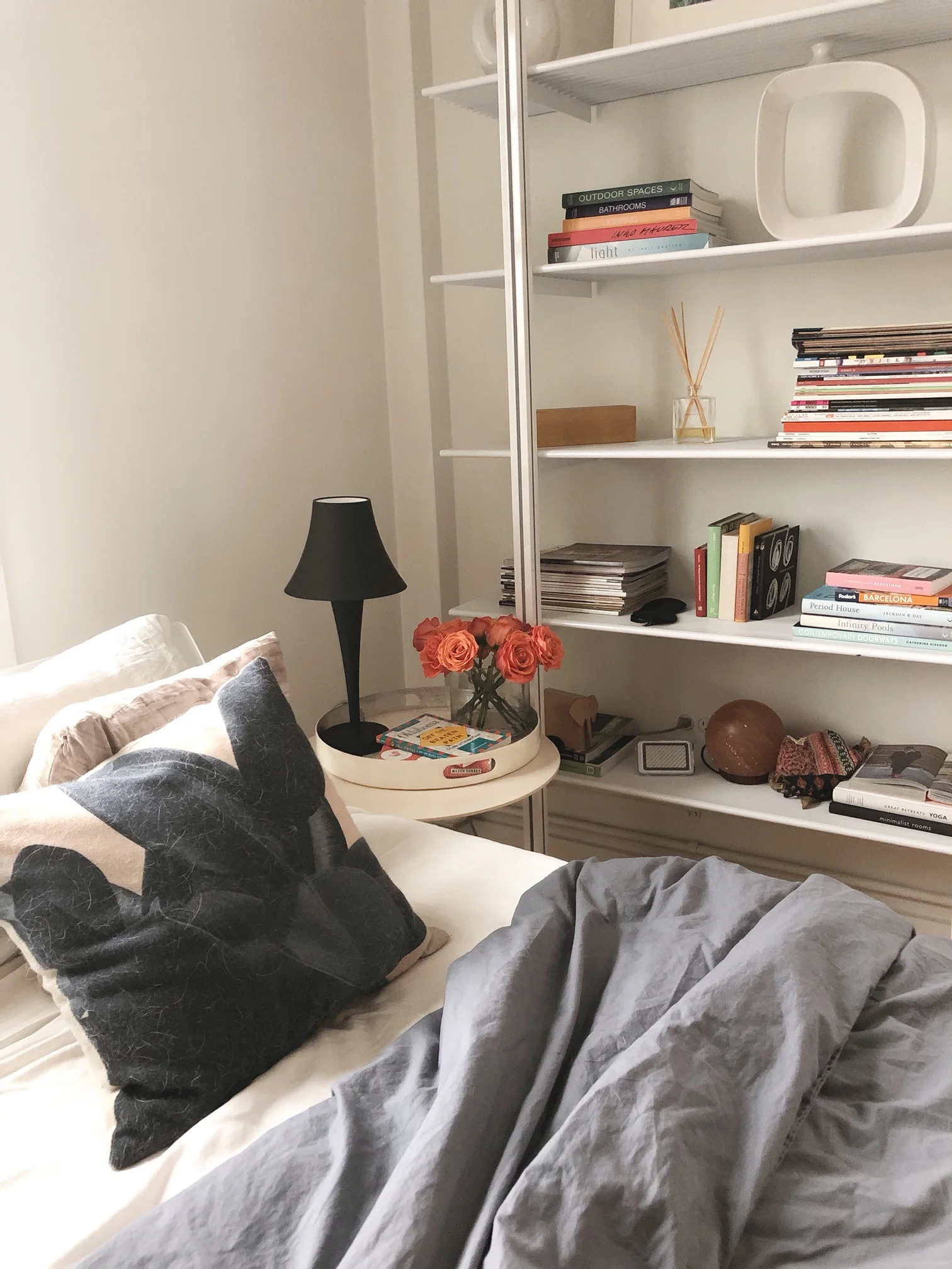 Styling A Bedside Table In A Modern Guest Room Featuring Gantri