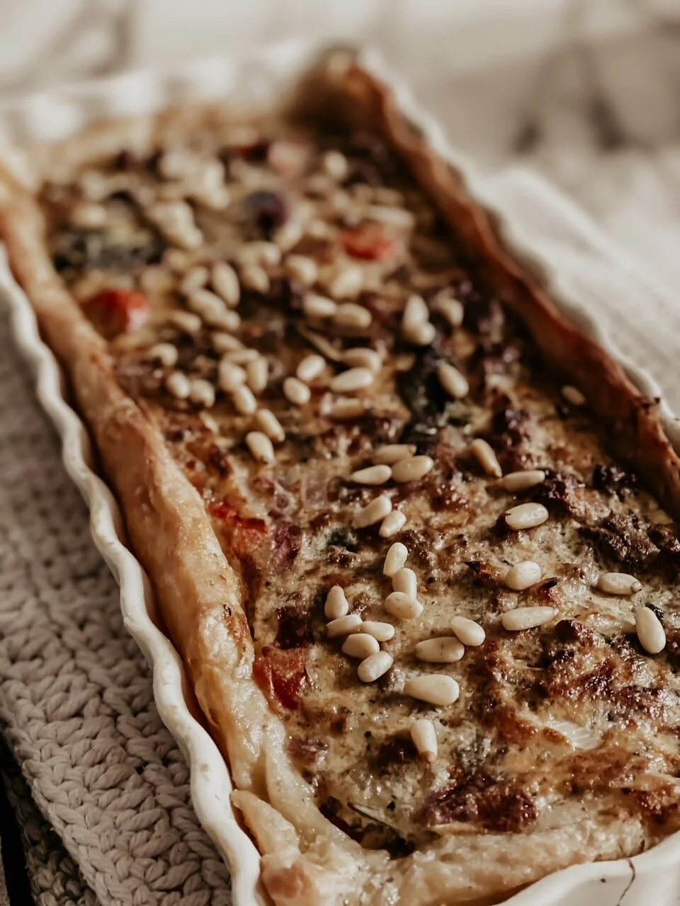 Savory Beef And Spinach Tart Made With Homemade Puff Pastry Recipe