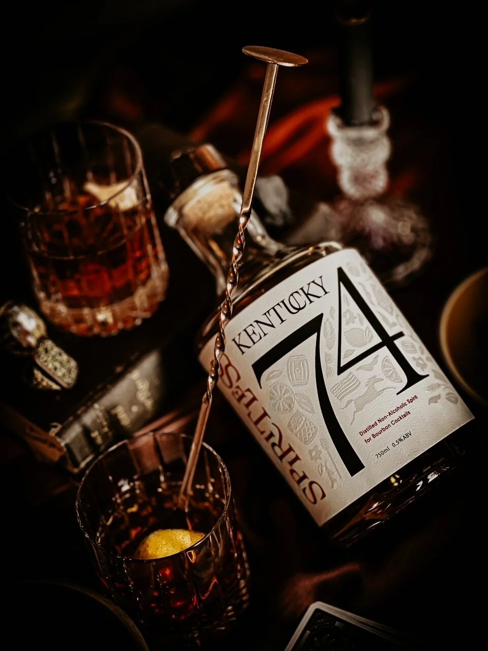 Maple Old Fashioned Mocktail Recipe Featuring Kentucky 74 From Spiritless