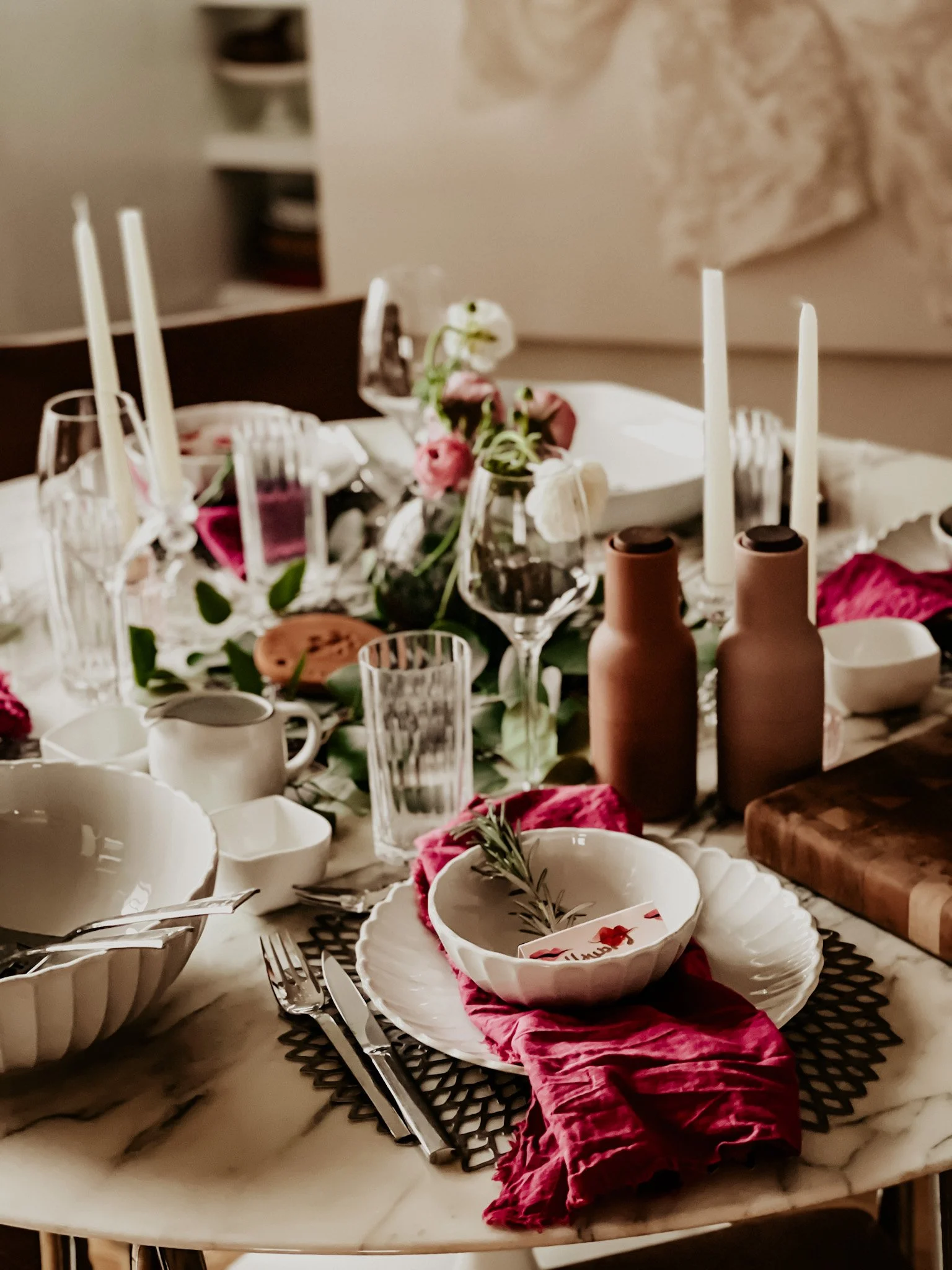 Spring Dinner Gathering Table Setting