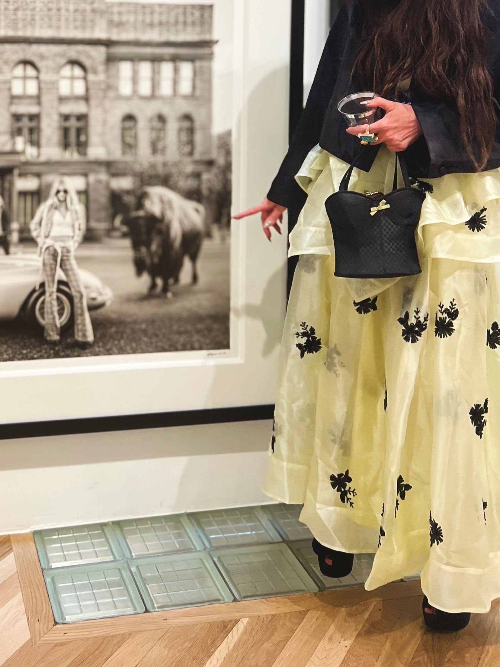 Last night, Kyra and I found ourselves standing in @sorrelskygallery , smiling at a buffalo. 🦬 

We stopped by the beautiful gallery for the opening reception celebrating Liana York&rsquo;s 50-year retrospective, honoring a lifetime of work inspired