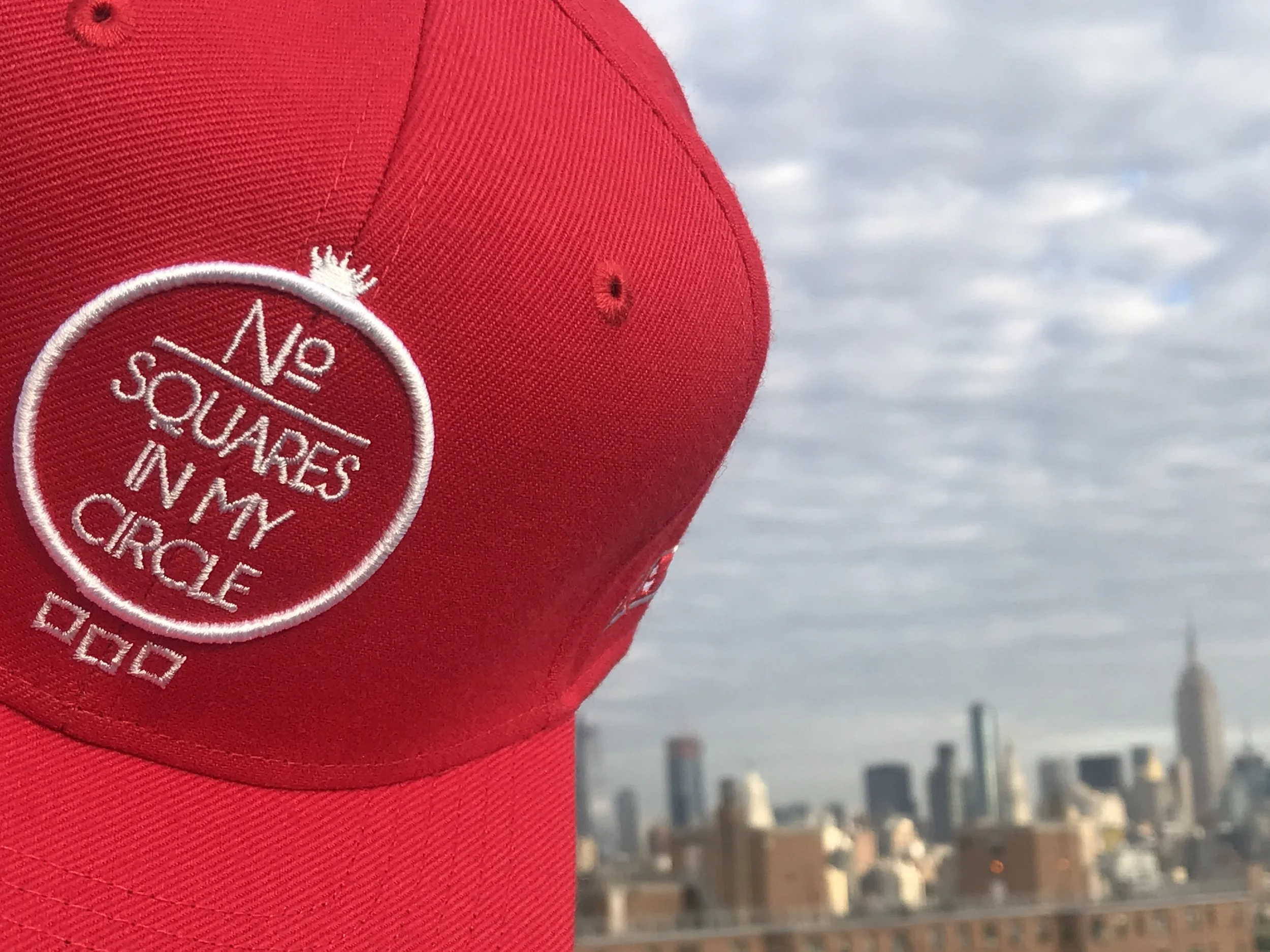 No Squares In My Circle© White w/ Red SB