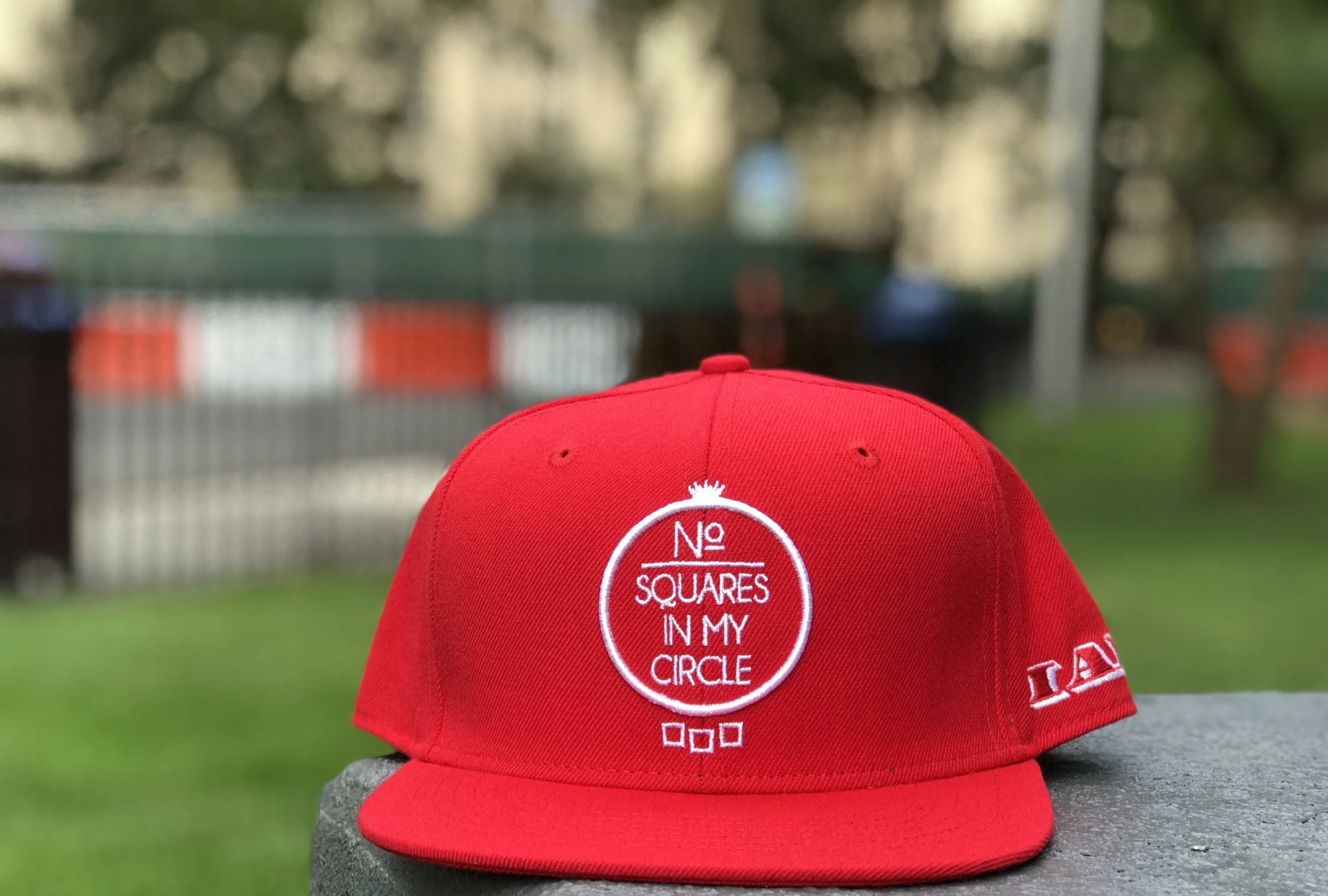 No Squares In My Circle© White w/ Red SB