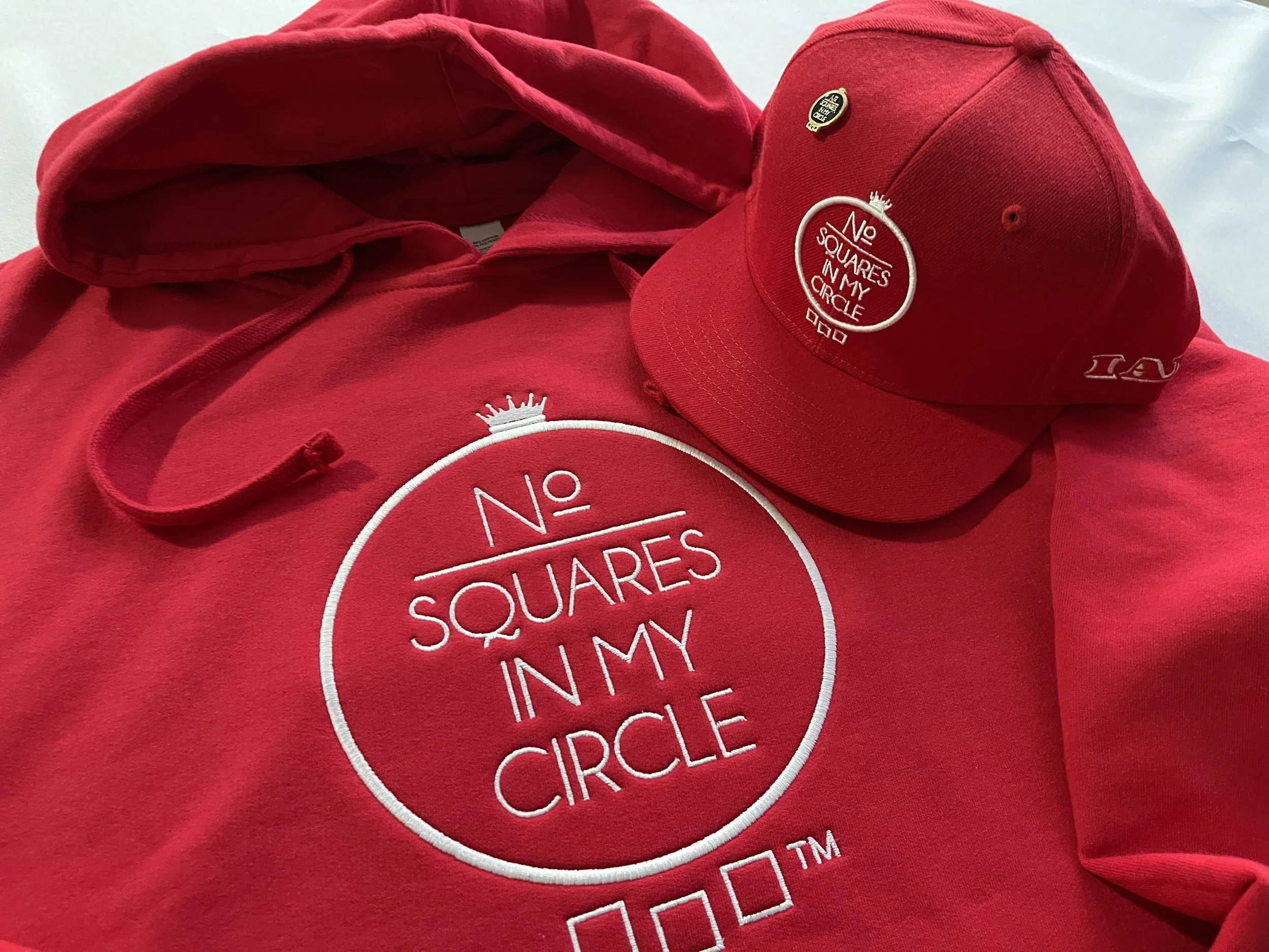 NoSIMC® White Embroidery 🪡🧵 w/ Red