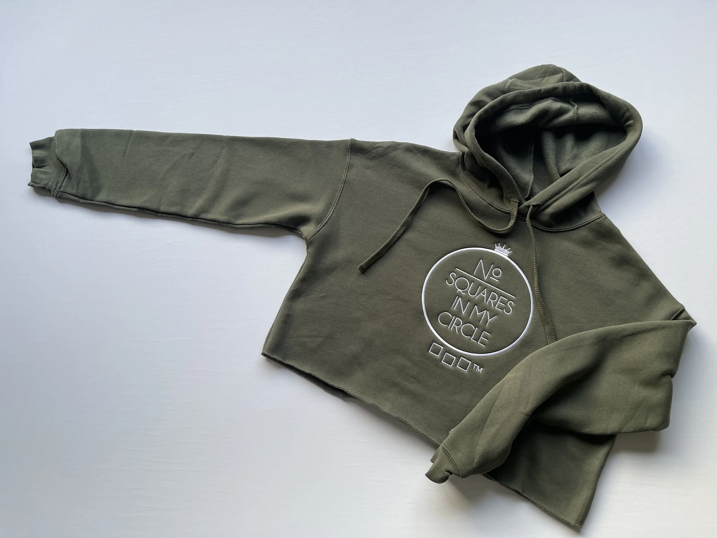 No Squares In My Circle™ Military Green w/ White Embroidery