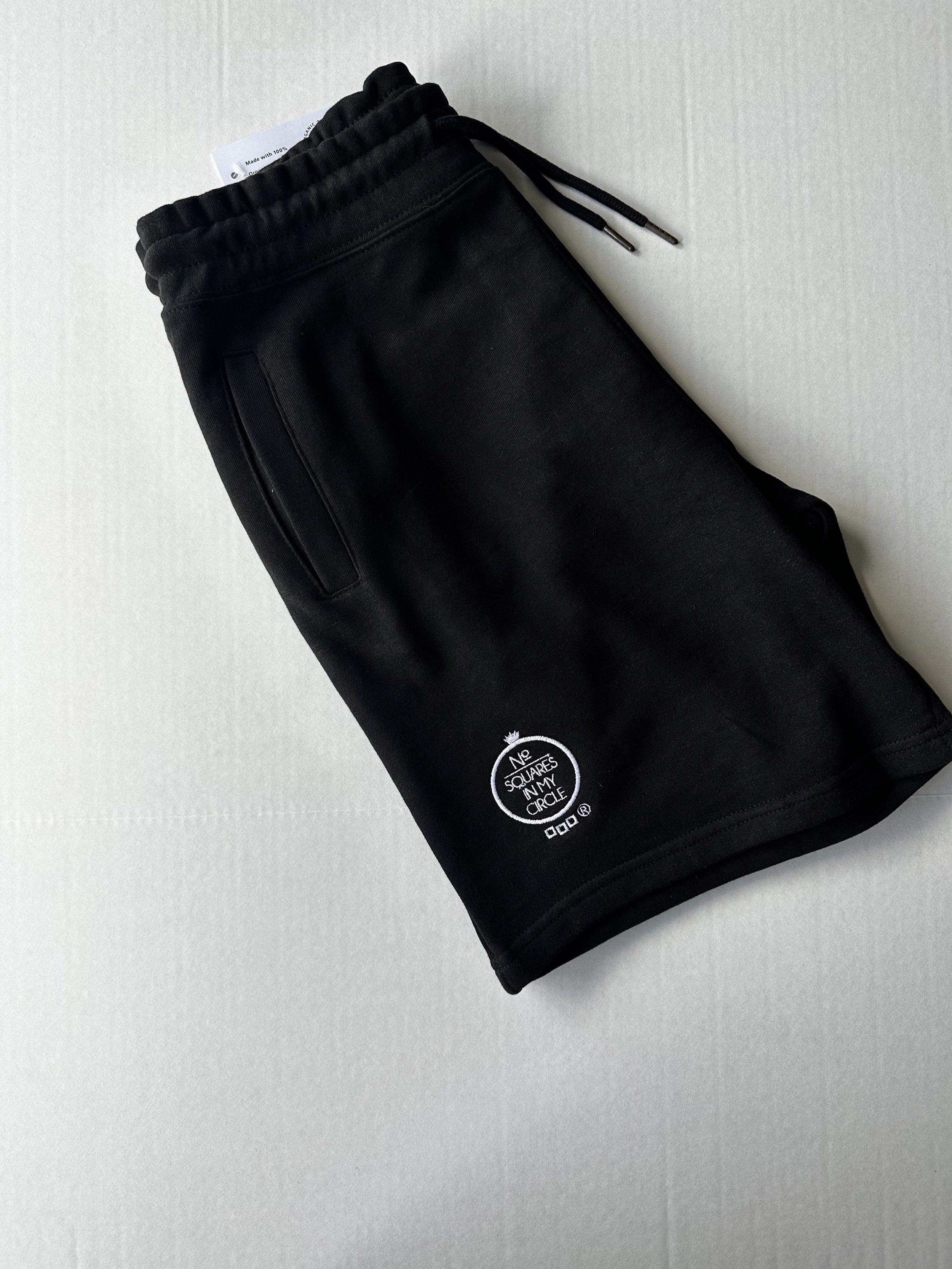 NoSIMC® Black Sweatshorts w/ White
