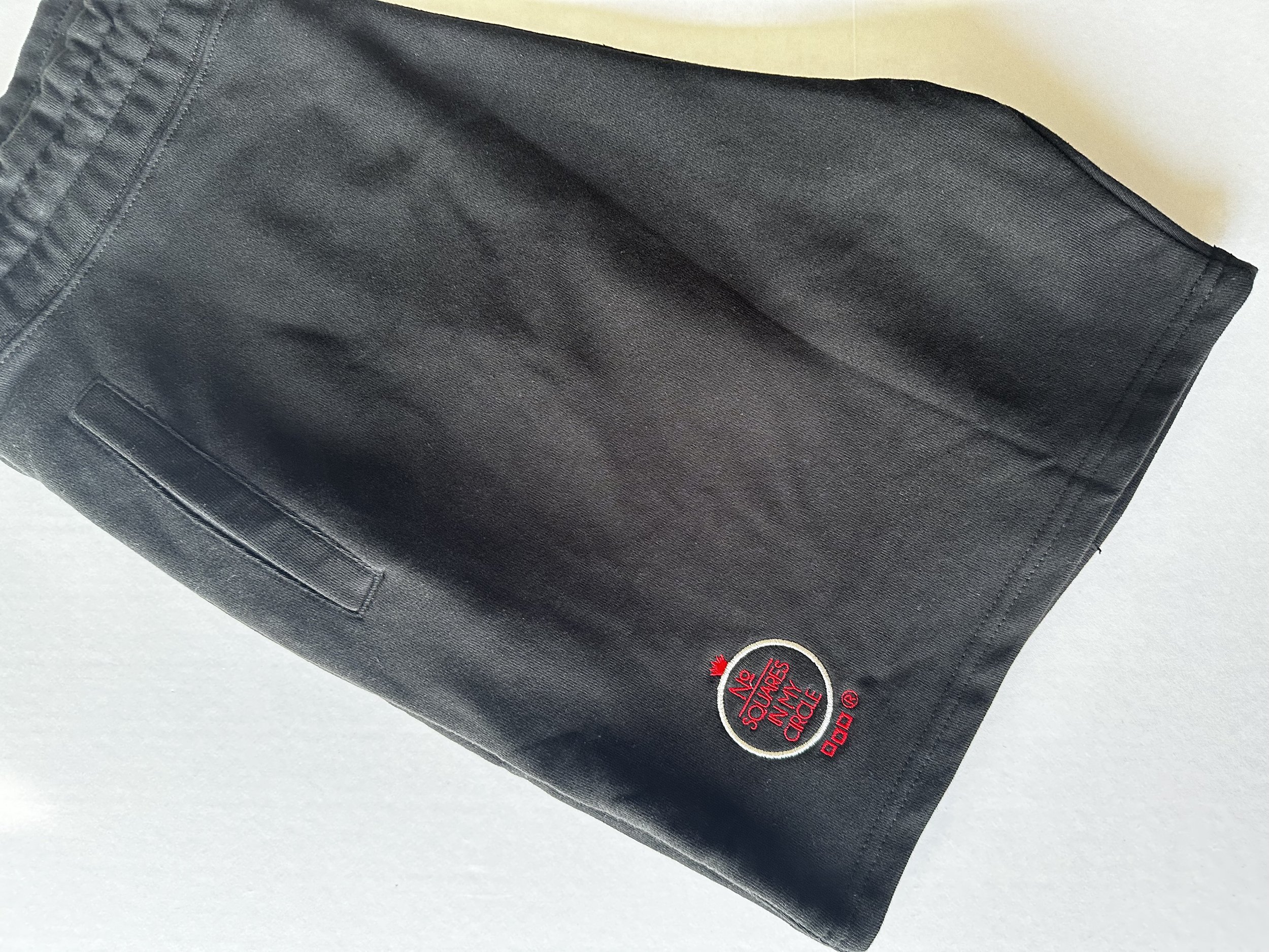 NoSIMC® Black Sweatshorts w/ Silver & Red