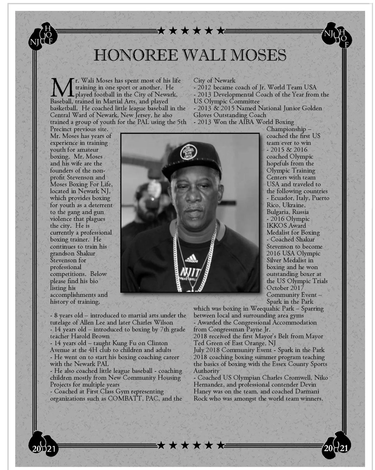 Wali Moses / HOF Boxing Coach 