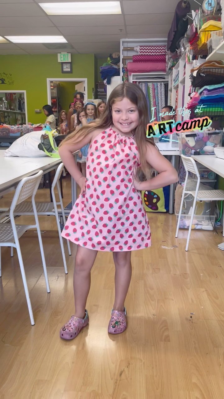 Everyone did such a great job sewing their Breezy Summer Dress!! 🪡🧵👗
Congrats to our campers this week for a project well done (and all those extra projects too)!
There are still 6 weeks left of Summer Camp at Camp Fashionista. We hope to see yo