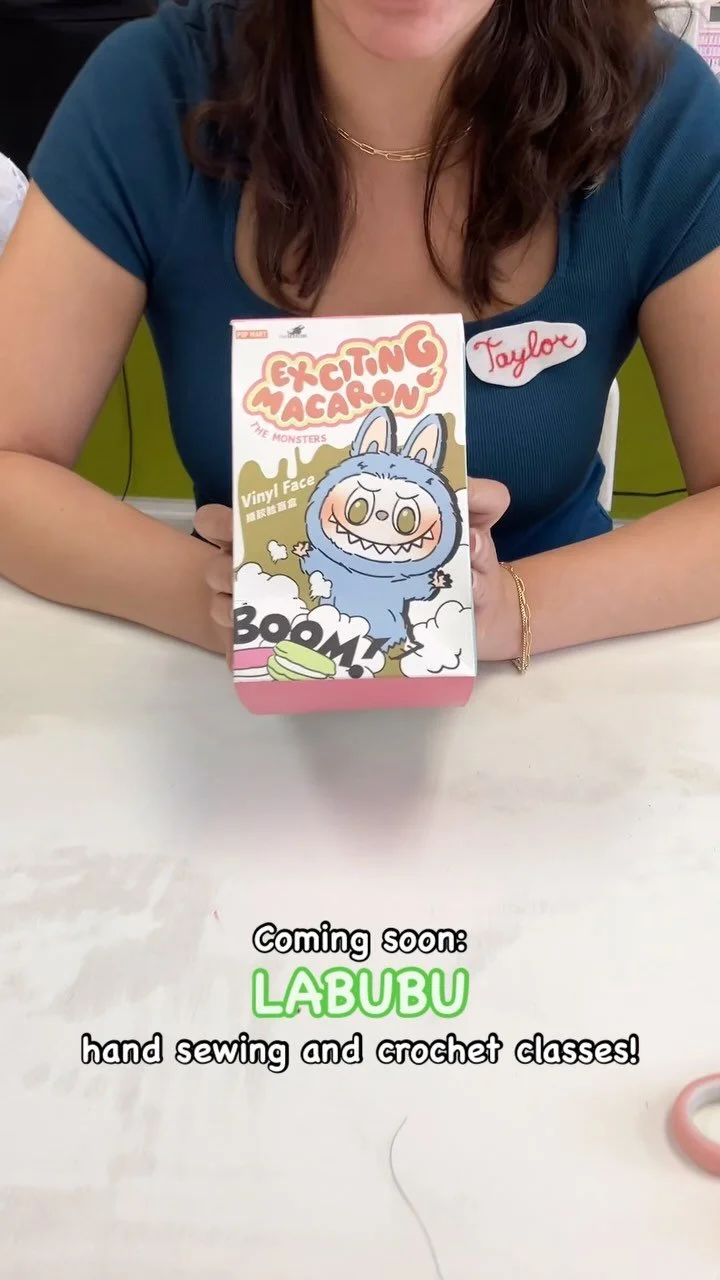 We’ve got big news: we’re preparing for brand new LABUBU classes at Camp Fashionista!
We unboxed our new Exciting Macaron LABUBU in camp today and are thrilled to start preparing our new Sea Salt Coconut Labubu some fun clothes and acce