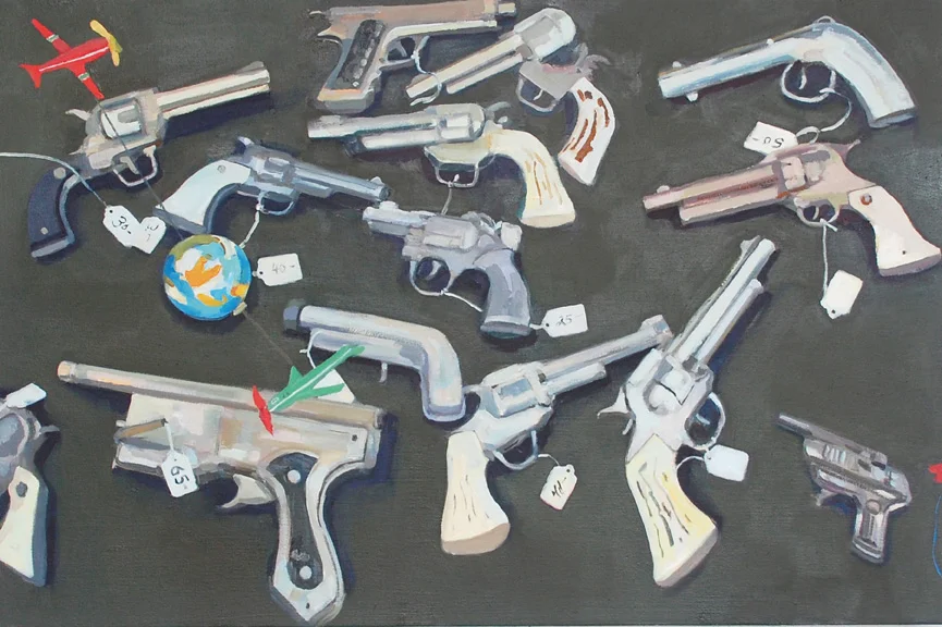  Toy Guns. oil on canvas. 20" x 30". 2014. sold 