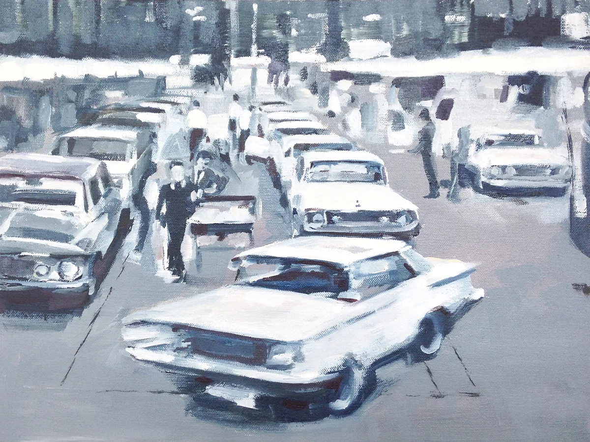  Assembly. oil on canvas. 10" x 12". 2014. sold. 