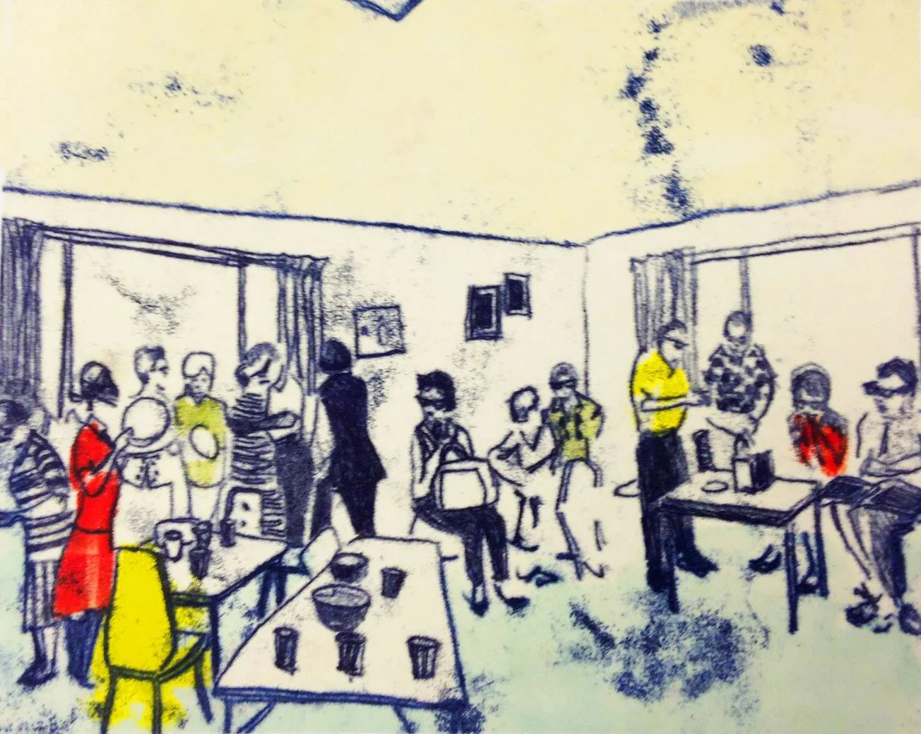   Luncheon. t  race monotype. 2014.  