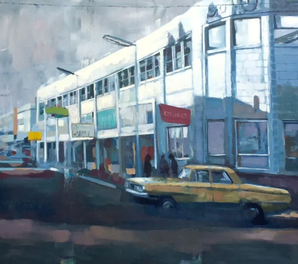  SOMA Corner.&nbsp;oil on canvas. 42" x 46". 2015. sold 