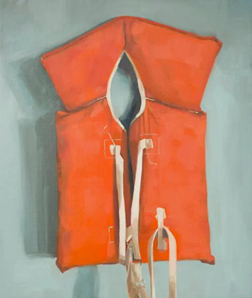  Life Vest, oil on canvas, 30" x 22". 2014. sold.&nbsp; 