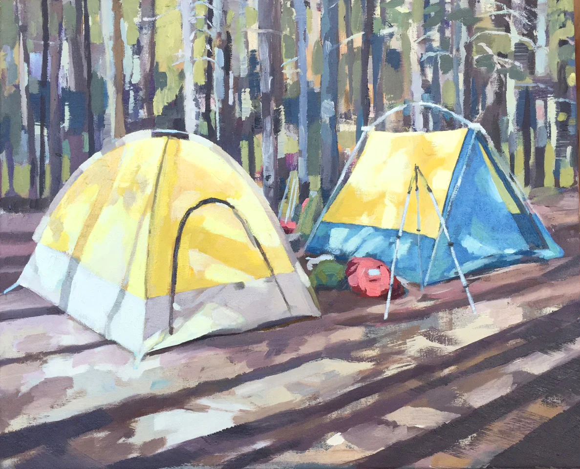  Tents. oil on canvas. 18” x 22”. 2016. sold 