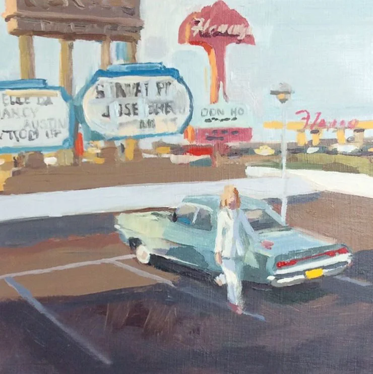  Vegas 1972. oil on panel. 6"x6". 2015. sold 