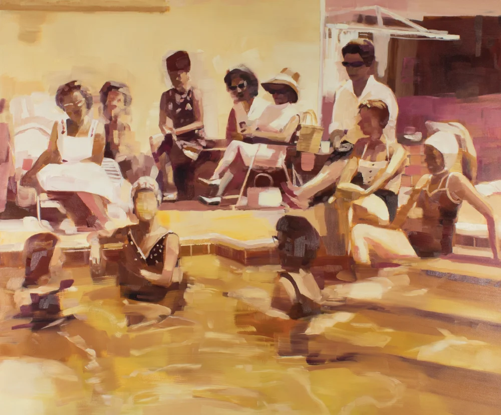  Ladies Lounging Poolside 1960. oil on canvas. 50”x60”. 2018  sold 