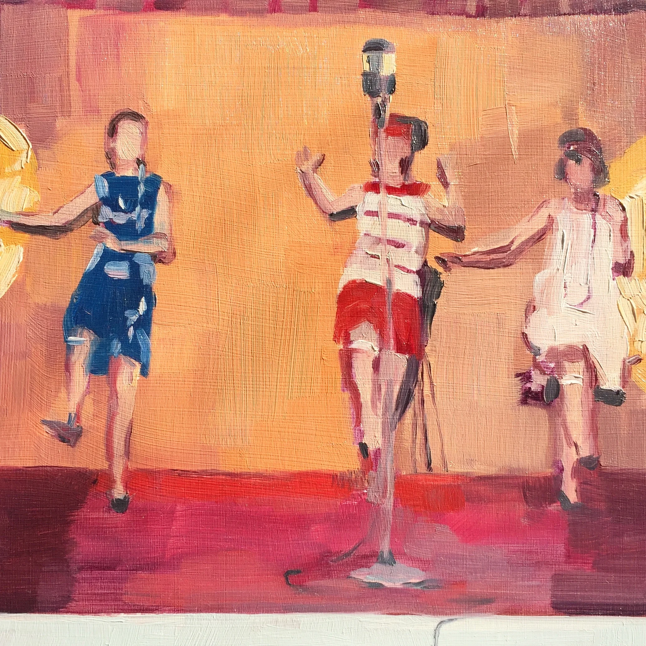  Charleston Dancers. oil on panel. 8”x8”. 2019 sold  