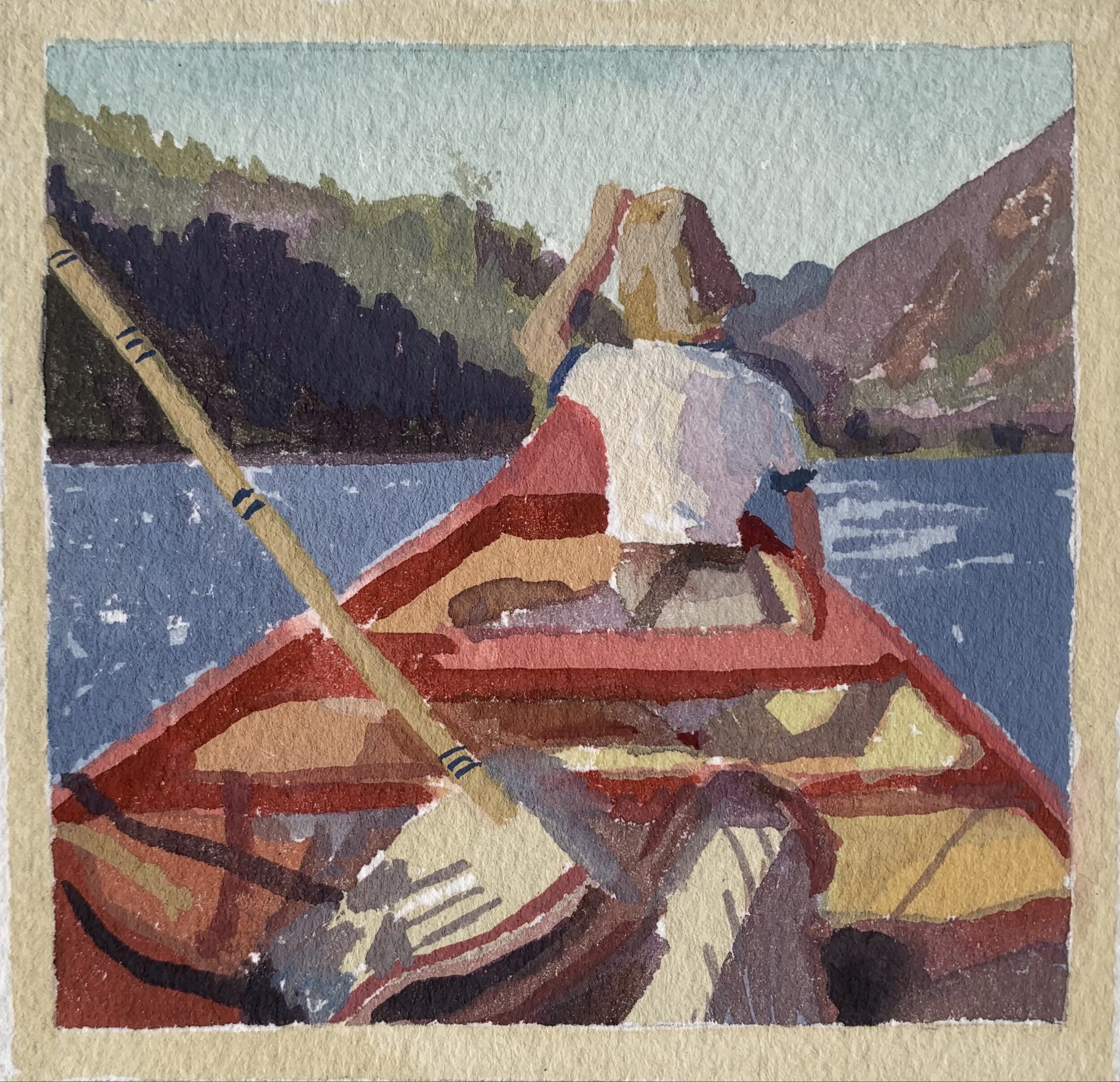  Lake Caribou. 3.5”x3.5”. Gouache on paper. 2021 