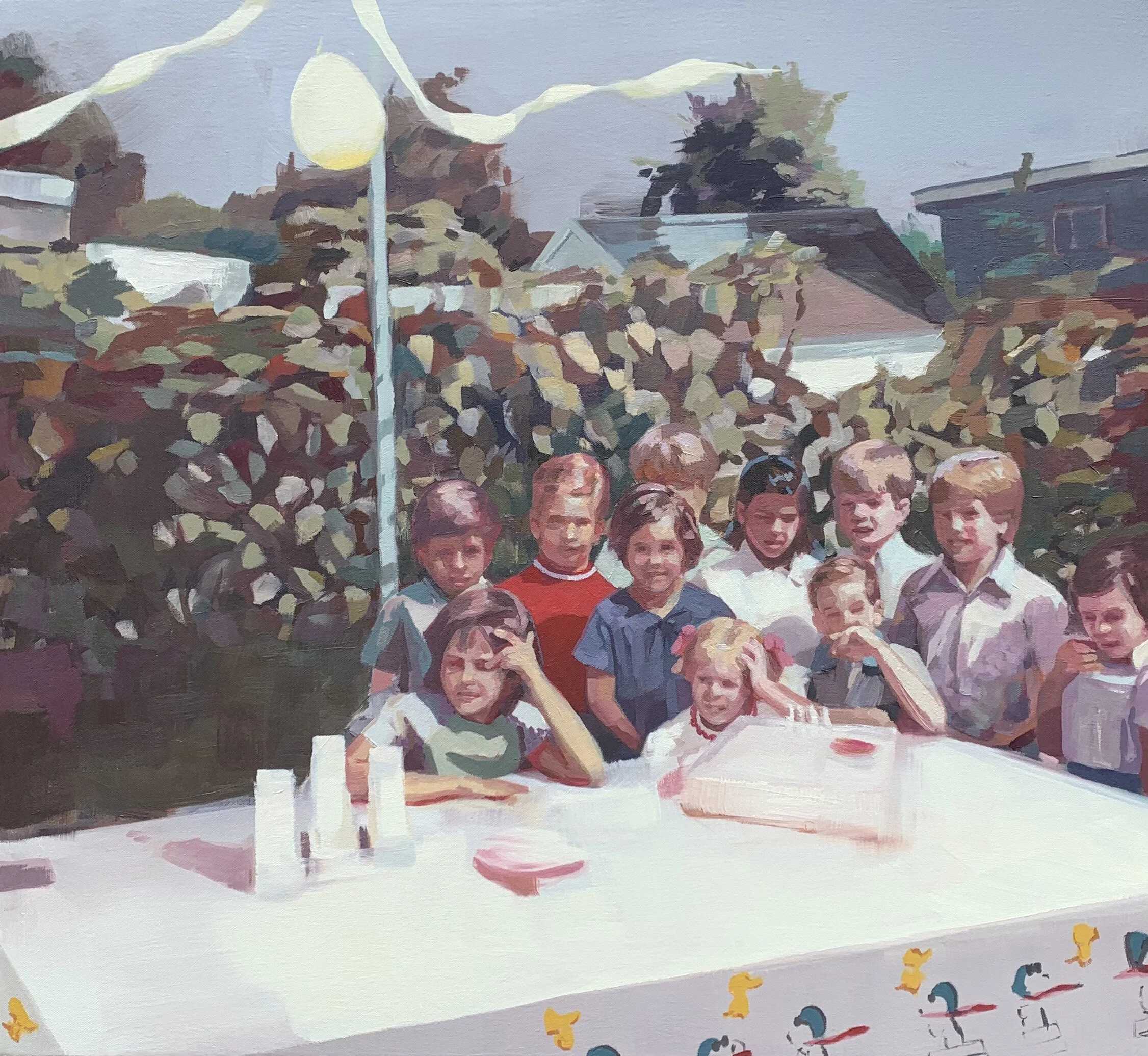  Garden Party. oil on canvas. 24”x26”. 2021 