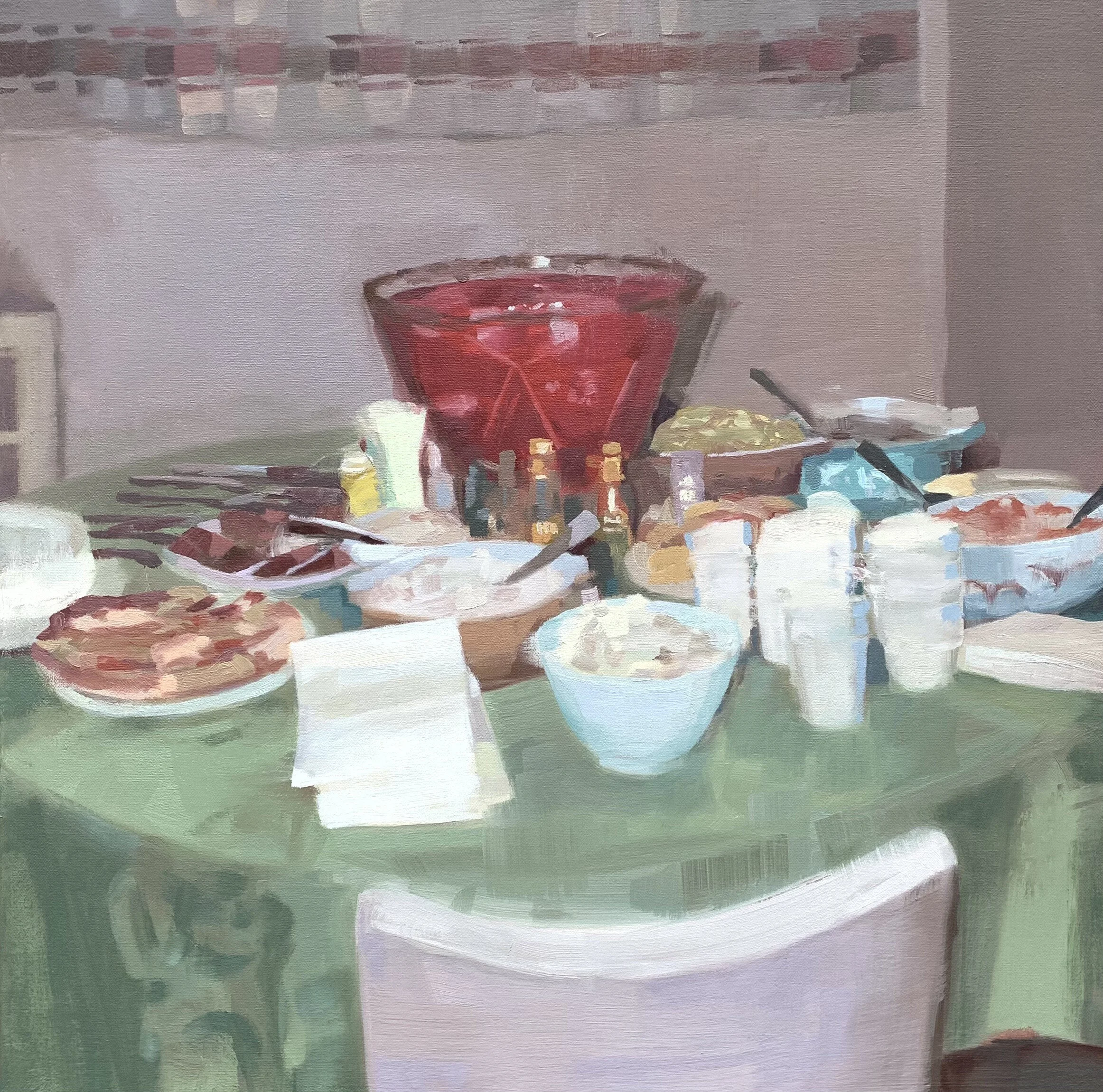  Anniversary Table. oil on canvas. 20”x20”. 2021 sold 