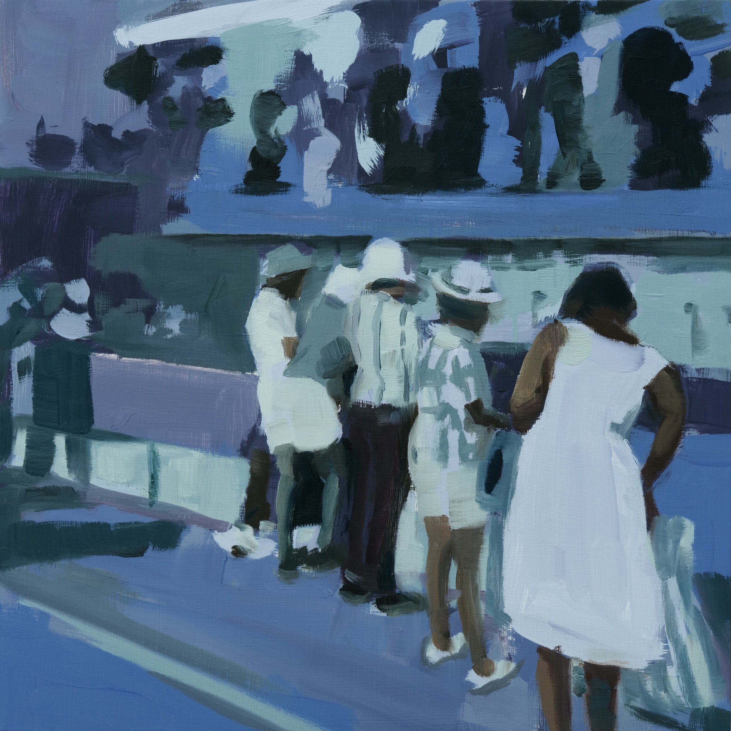  Ring Toss, oil on panel, 16”x16”, 2022  