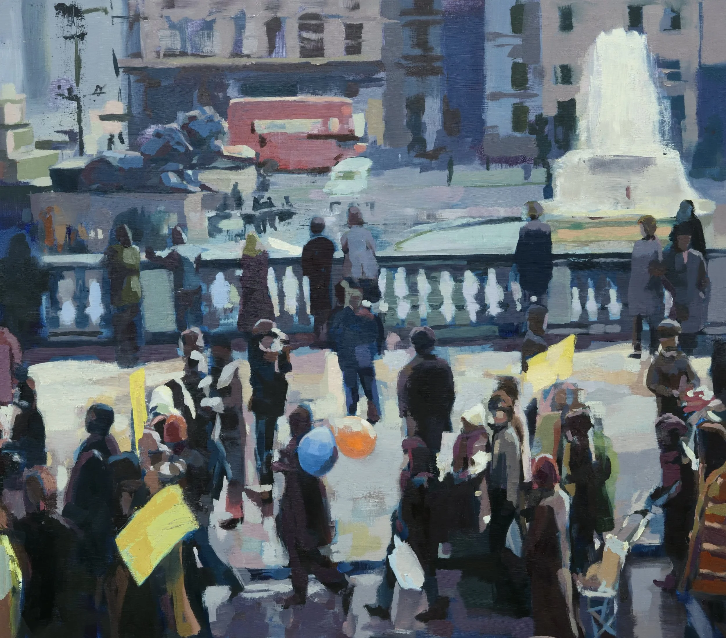  London Parade. oil on wood panel. 30”x34”. 2022 