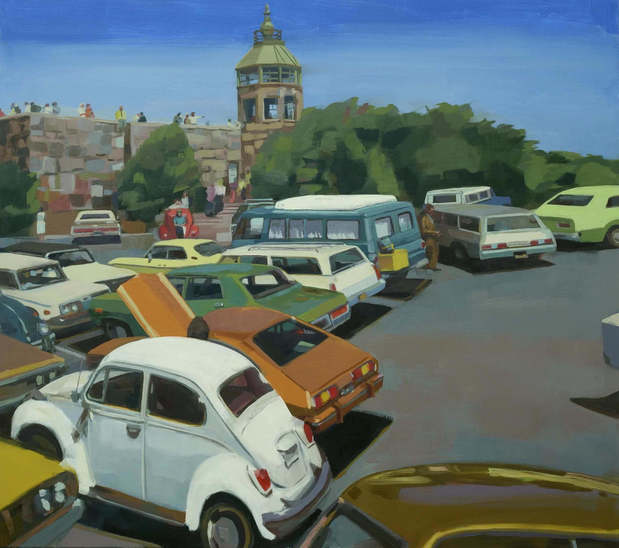  Mount Diablo Summit Parking. oil on canvas. 43”x48” 2022   