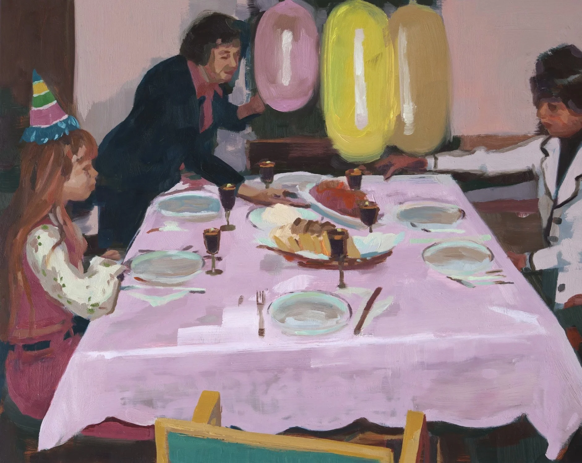  Pink Party, oil on panel. 16”x20”. 2022 